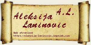 Aleksija Laninović vizit kartica